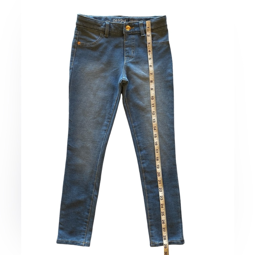 Cat & Jack Girls Blue Faux Denim Pants Size 6/7 Stretchy Great Condition! - Picture 7 of 9